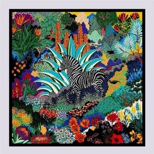 100% Silk Oversized Safari Multi-colored Print Scarf